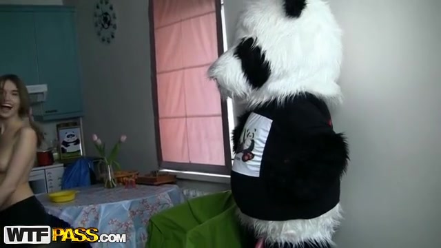 Si eccita giocando con un panda e con un grosso cazzone rosa #13
