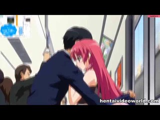 Bella bimba hentai sditalinata e palpata in treno #8